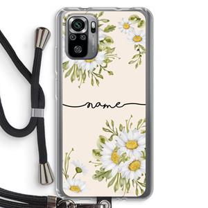 CaseCompany Daisies: Xiaomi Redmi Note 10S Transparant Hoesje met koord