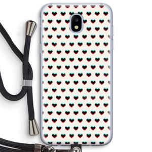 CaseCompany Hartjes: Samsung Galaxy J5 (2017) Transparant Hoesje met koord