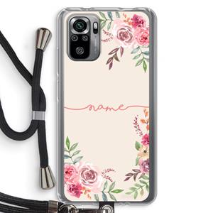 CaseCompany Rozen: Xiaomi Redmi Note 10S Transparant Hoesje met koord