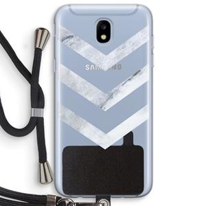 CaseCompany Marmeren pijlen: Samsung Galaxy J5 (2017) Transparant Hoesje met koord