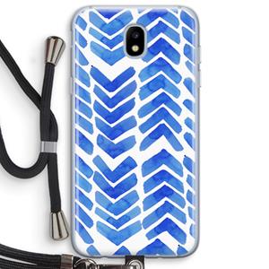 CaseCompany Blauwe pijlen: Samsung Galaxy J5 (2017) Transparant Hoesje met koord
