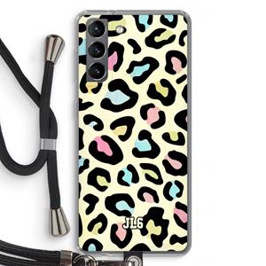 CaseCompany Leopard pattern: Samsung Galaxy S21 Transparant Hoesje met koord
