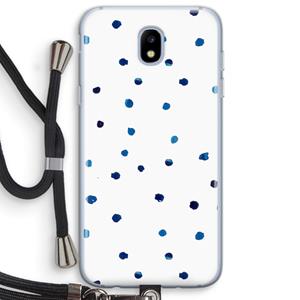 CaseCompany Blauwe stippen: Samsung Galaxy J5 (2017) Transparant Hoesje met koord