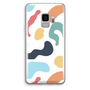 CaseCompany Memphis Shapes Blue: Samsung Galaxy S9 Transparant Hoesje