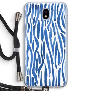 CaseCompany Blauwe nerven: Samsung Galaxy J5 (2017) Transparant Hoesje met koord