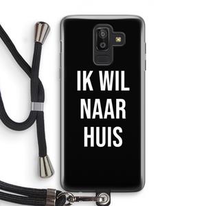 CaseCompany Ik wil naar huis - Zwart: Samsung Galaxy J8 (2018) Transparant Hoesje met koord