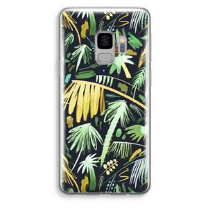 CaseCompany Tropical Palms Dark: Samsung Galaxy S9 Transparant Hoesje