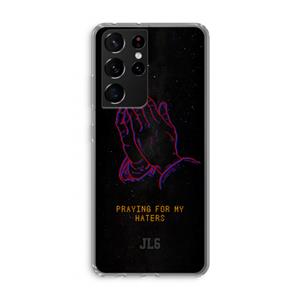 CaseCompany Praying For My Haters: Samsung Galaxy S21 Ultra Transparant Hoesje