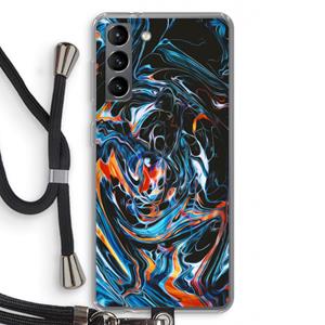 CaseCompany Black Unicorn: Samsung Galaxy S21 Transparant Hoesje met koord
