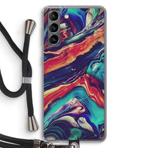 CaseCompany Chameleon Sun: Samsung Galaxy S21 Transparant Hoesje met koord