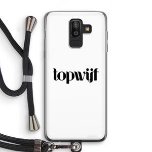 CaseCompany Topwijf Wit: Samsung Galaxy J8 (2018) Transparant Hoesje met koord
