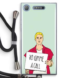 CaseCompany Gimme a call: Sony Xperia XZ1 Transparant Hoesje met koord