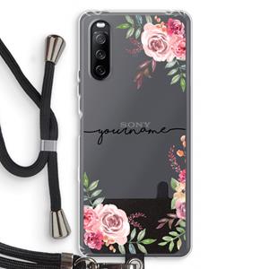 CaseCompany Rozen: Sony Sony Xperia 10 III Transparant Hoesje met koord