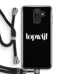 CaseCompany Topwijf Zwart: Samsung Galaxy J8 (2018) Transparant Hoesje met koord