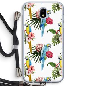 CaseCompany Kleurrijke papegaaien: Samsung Galaxy J5 (2017) Transparant Hoesje met koord