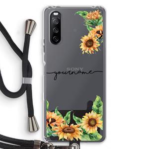 CaseCompany Zonnebloemen: Sony Sony Xperia 10 III Transparant Hoesje met koord