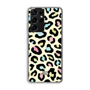 CaseCompany Leopard pattern: Samsung Galaxy S21 Ultra Transparant Hoesje