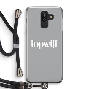CaseCompany Topwijf Grijs Wit: Samsung Galaxy J8 (2018) Transparant Hoesje met koord