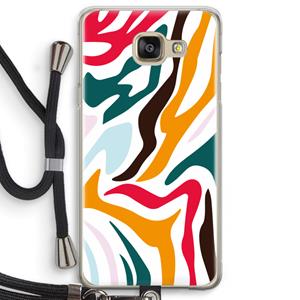CaseCompany Colored Zebra: Samsung Galaxy A5 (2016) Transparant Hoesje met koord