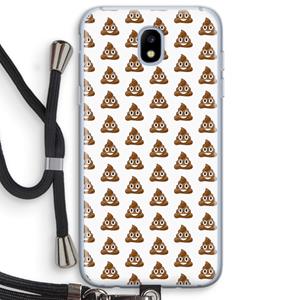 CaseCompany Poop emoji: Samsung Galaxy J5 (2017) Transparant Hoesje met koord