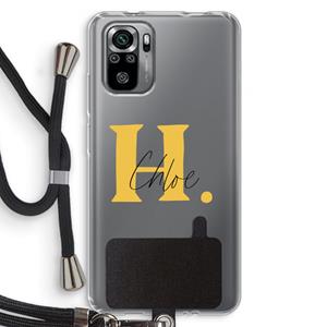 CaseCompany Amber Script: Xiaomi Redmi Note 10S Transparant Hoesje met koord