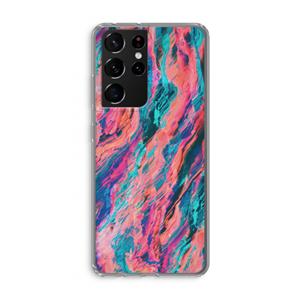 CaseCompany Electric Times: Samsung Galaxy S21 Ultra Transparant Hoesje
