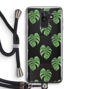 CaseCompany Monstera leaves: Samsung Galaxy J8 (2018) Transparant Hoesje met koord
