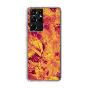 CaseCompany Eternal Fire: Samsung Galaxy S21 Ultra Transparant Hoesje