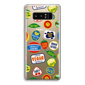 CaseCompany Fruitsticker: Samsung Galaxy Note 8 Transparant Hoesje