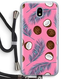 CaseCompany Kokosnoot roze: Samsung Galaxy J5 (2017) Transparant Hoesje met koord