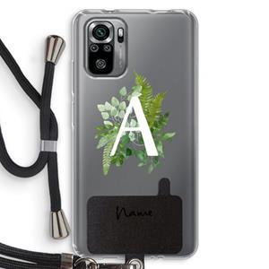CaseCompany Green Brush: Xiaomi Redmi Note 10S Transparant Hoesje met koord