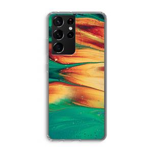 CaseCompany Green Inferno: Samsung Galaxy S21 Ultra Transparant Hoesje
