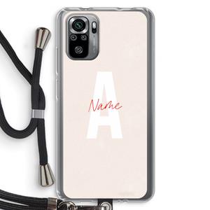 CaseCompany Strawberry Milkshake: Xiaomi Redmi Note 10S Transparant Hoesje met koord