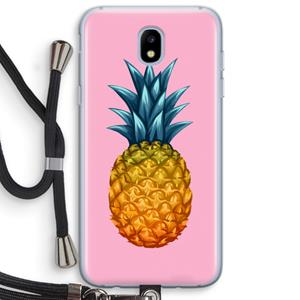 CaseCompany Grote ananas: Samsung Galaxy J5 (2017) Transparant Hoesje met koord