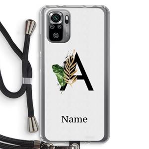 CaseCompany Charcoal Flora: Xiaomi Redmi Note 10S Transparant Hoesje met koord