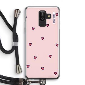 CaseCompany Hartjes: Samsung Galaxy J8 (2018) Transparant Hoesje met koord