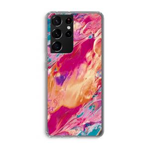 CaseCompany Pastel Echoes: Samsung Galaxy S21 Ultra Transparant Hoesje