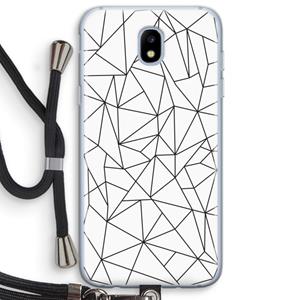 CaseCompany Geometrische lijnen zwart: Samsung Galaxy J5 (2017) Transparant Hoesje met koord