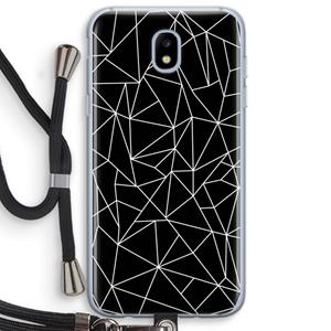 CaseCompany Geometrische lijnen wit: Samsung Galaxy J5 (2017) Transparant Hoesje met koord