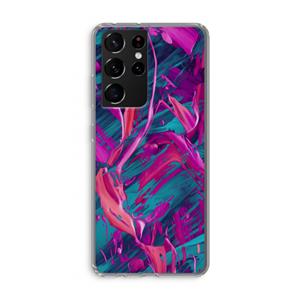 CaseCompany Pink Clouds: Samsung Galaxy S21 Ultra Transparant Hoesje