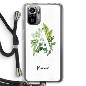 CaseCompany Green Brush: Xiaomi Redmi Note 10S Transparant Hoesje met koord