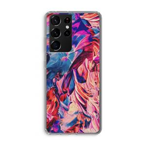 CaseCompany Pink Orchard: Samsung Galaxy S21 Ultra Transparant Hoesje