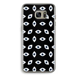 CaseCompany Eyes pattern: Samsung Galaxy S7 Edge Transparant Hoesje