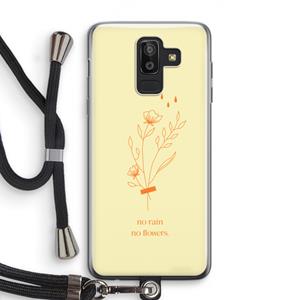 CaseCompany No rain no flowers: Samsung Galaxy J8 (2018) Transparant Hoesje met koord