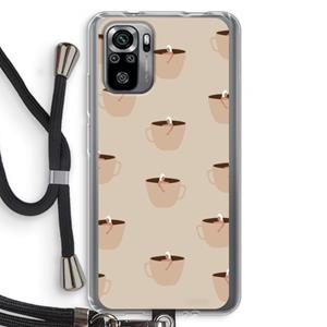 CaseCompany Morning coffee: Xiaomi Redmi Note 10S Transparant Hoesje met koord