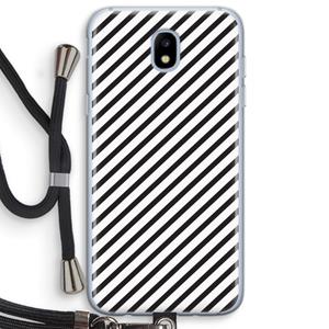 CaseCompany Strepen zwart-wit: Samsung Galaxy J5 (2017) Transparant Hoesje met koord
