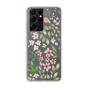 CaseCompany Botanical sweet flower heaven: Samsung Galaxy S21 Ultra Transparant Hoesje