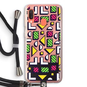 CaseCompany 8-bit N°4: Samsung Galaxy A20e Transparant Hoesje met koord
