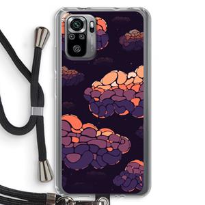 CaseCompany Patroon Wolken: Xiaomi Redmi Note 10S Transparant Hoesje met koord