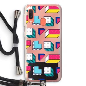 CaseCompany 8-bit N°7: Samsung Galaxy A20e Transparant Hoesje met koord